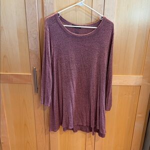 Kim & Cami Dusty Rose Long Sleeve Tunic 2XL EUC